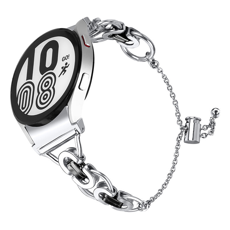 For Samsung Galaxy Watch4 Active 40mm 44mm Watch4 Classic 46mm 42mm Bracelet Wrist Strap Stainless Steel Bead Decor Smart Watch Band For Samsung Galaxy Watch4 Active 40mm 44mm Watch4 Classic 46mm 42mm Bracelet Wrist Strap Stainless Steel Bead Decor Smart Watch Band